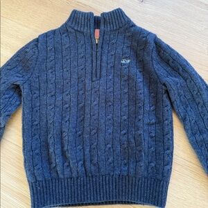 Vineyard Vines Cable Sweater - heathered Navy - Sz 6